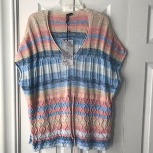Ethyl Ladies' Striped Pastel Sweater Poncho size M
